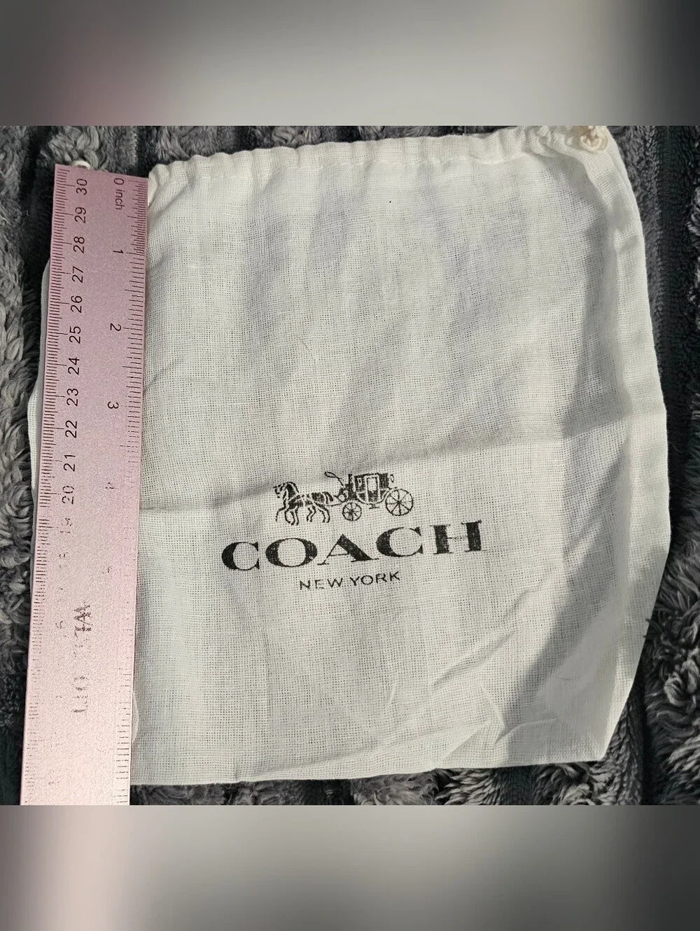 Small Coach Dust Bag White And Black
